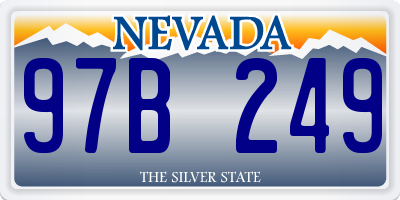 NV license plate 97B249