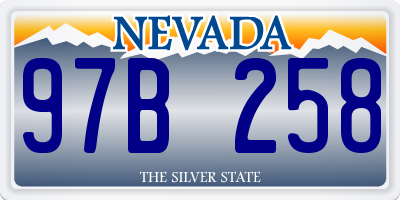 NV license plate 97B258