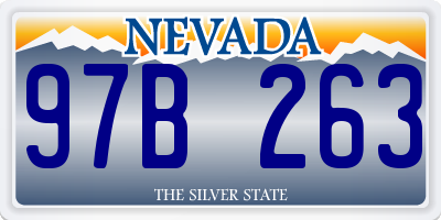 NV license plate 97B263