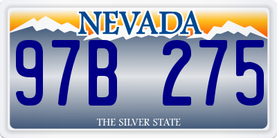 NV license plate 97B275