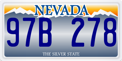 NV license plate 97B278