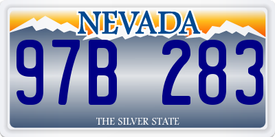 NV license plate 97B283
