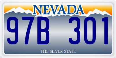 NV license plate 97B301