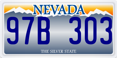 NV license plate 97B303