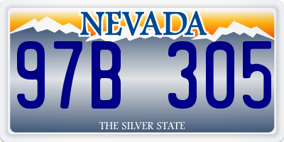 NV license plate 97B305