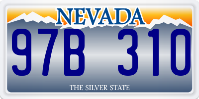 NV license plate 97B310