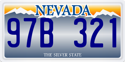 NV license plate 97B321