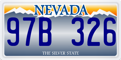 NV license plate 97B326