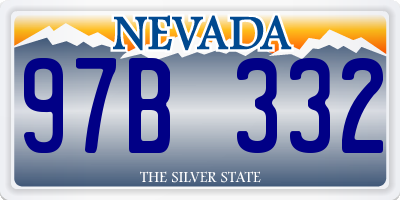 NV license plate 97B332