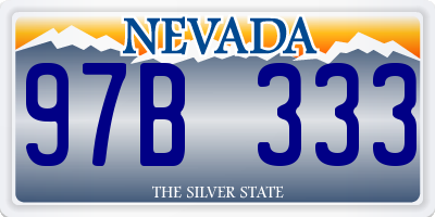 NV license plate 97B333