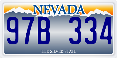 NV license plate 97B334