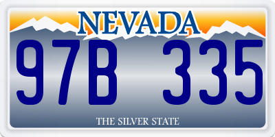 NV license plate 97B335