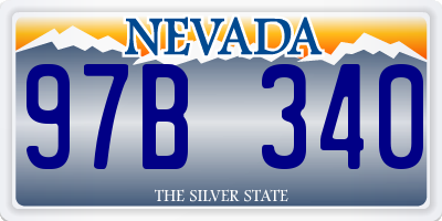 NV license plate 97B340