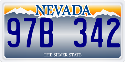 NV license plate 97B342