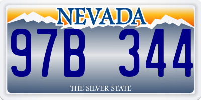 NV license plate 97B344