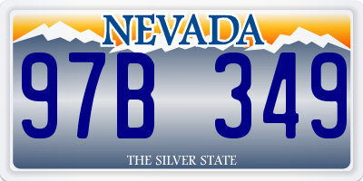NV license plate 97B349