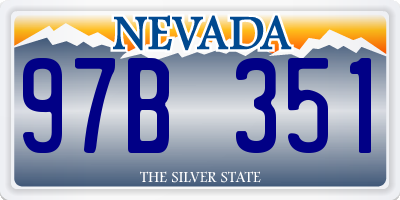 NV license plate 97B351