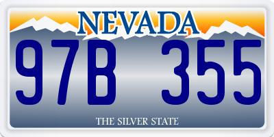 NV license plate 97B355
