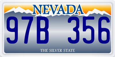 NV license plate 97B356