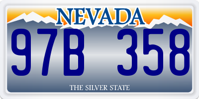 NV license plate 97B358