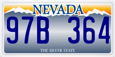 NV license plate 97B364
