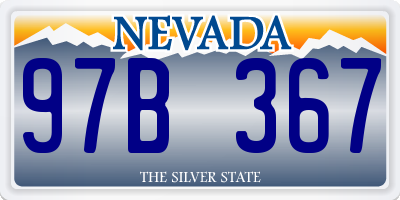 NV license plate 97B367