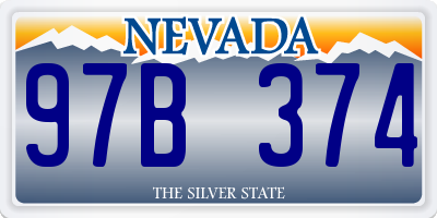 NV license plate 97B374