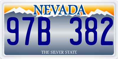 NV license plate 97B382