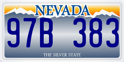 NV license plate 97B383