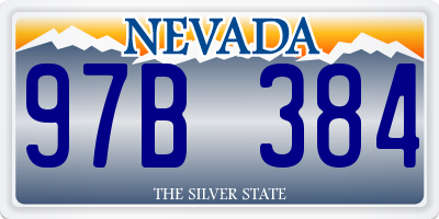 NV license plate 97B384