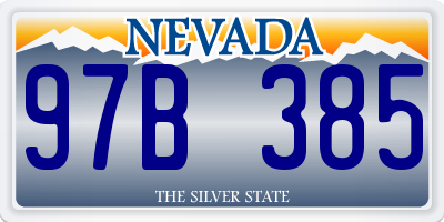 NV license plate 97B385