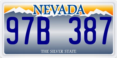NV license plate 97B387