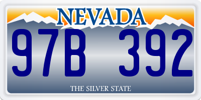 NV license plate 97B392