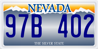 NV license plate 97B402