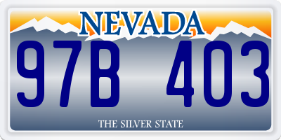 NV license plate 97B403
