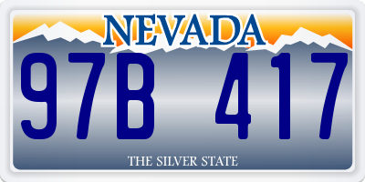 NV license plate 97B417