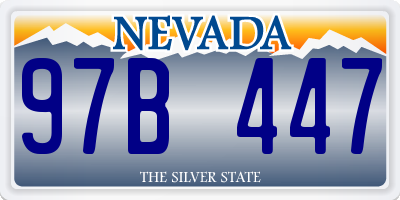 NV license plate 97B447