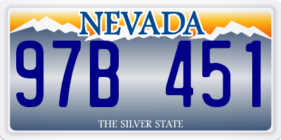 NV license plate 97B451