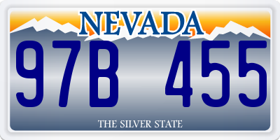 NV license plate 97B455