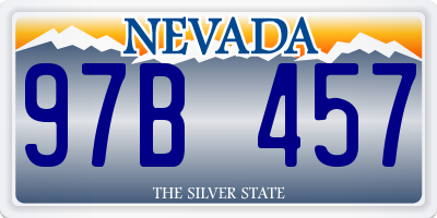 NV license plate 97B457