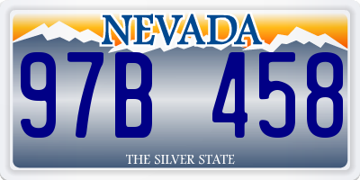NV license plate 97B458