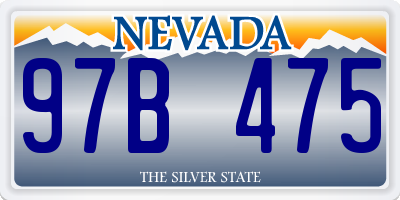 NV license plate 97B475