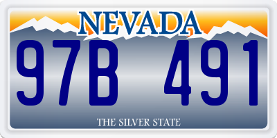 NV license plate 97B491