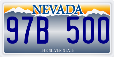 NV license plate 97B500