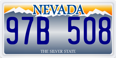 NV license plate 97B508