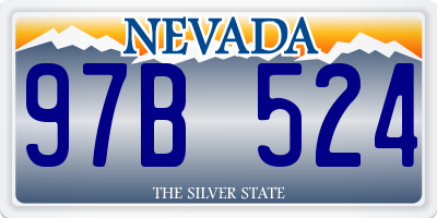 NV license plate 97B524