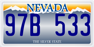 NV license plate 97B533