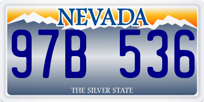 NV license plate 97B536