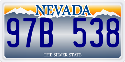 NV license plate 97B538