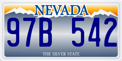 NV license plate 97B542